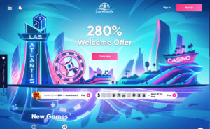 Las Atlantis Online Casino Home Page Screenshot