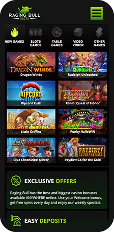 Raging Bull Slots Games Mobile